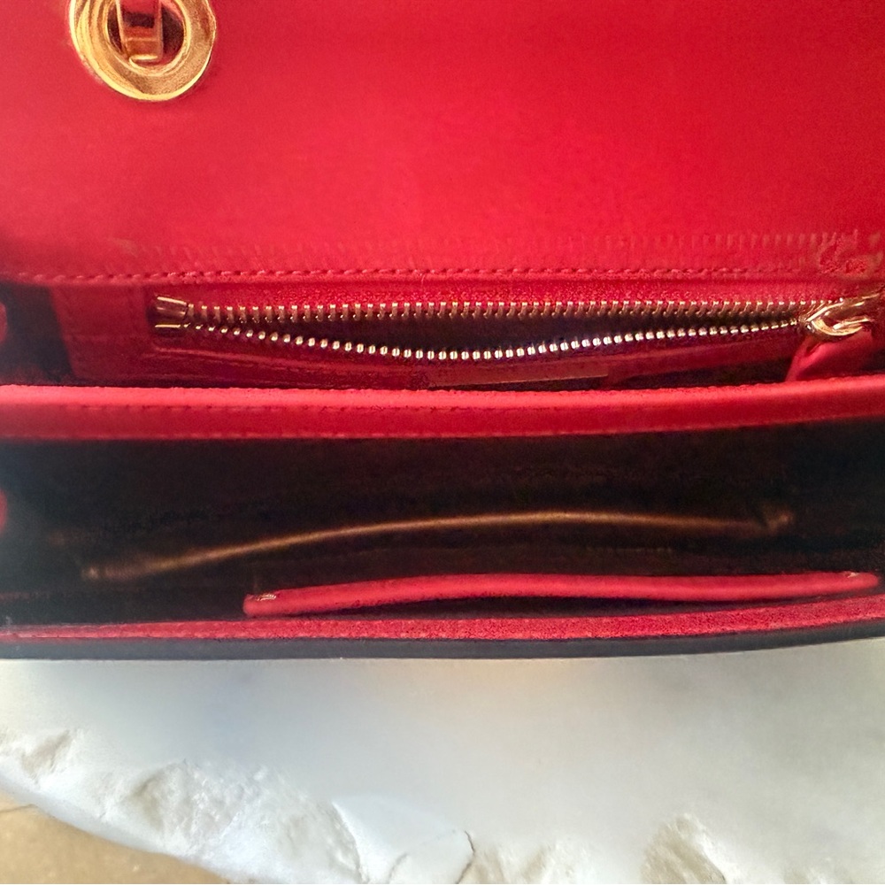 Michael Kors Collection Two-Tone Red and Black Clutch - Picture 5 of 7